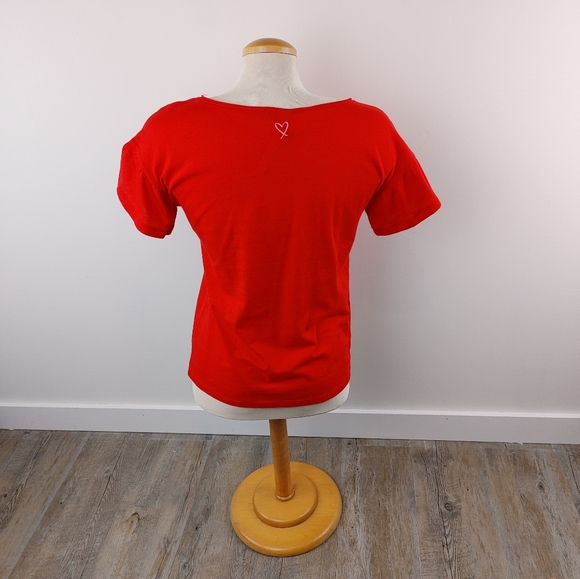 VICTORIA SECRET | NWT Red & Pink Ruffle Short Sleeve - Picture 2 of 9